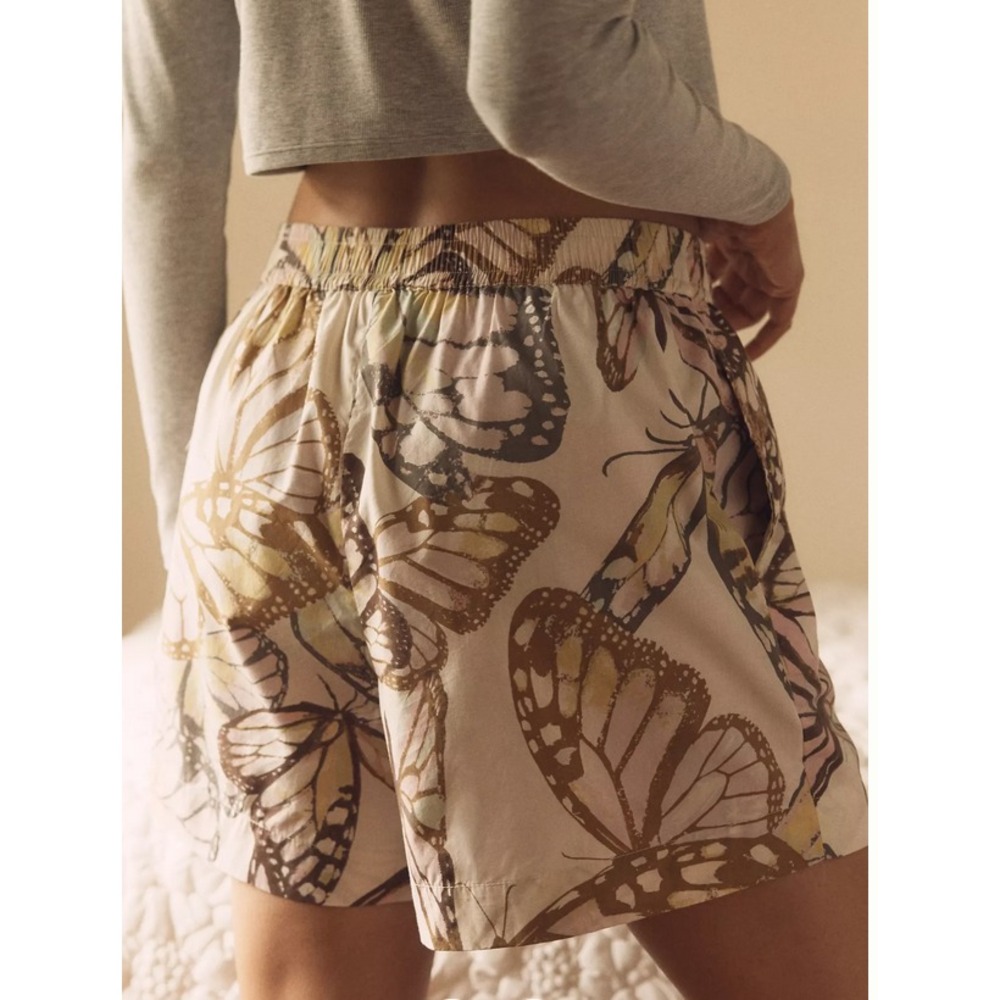 Anthropologie Pajama Short Wren Boxer Medium Sleep Bottom Butterfly Cotton New - Picture 2 of 7